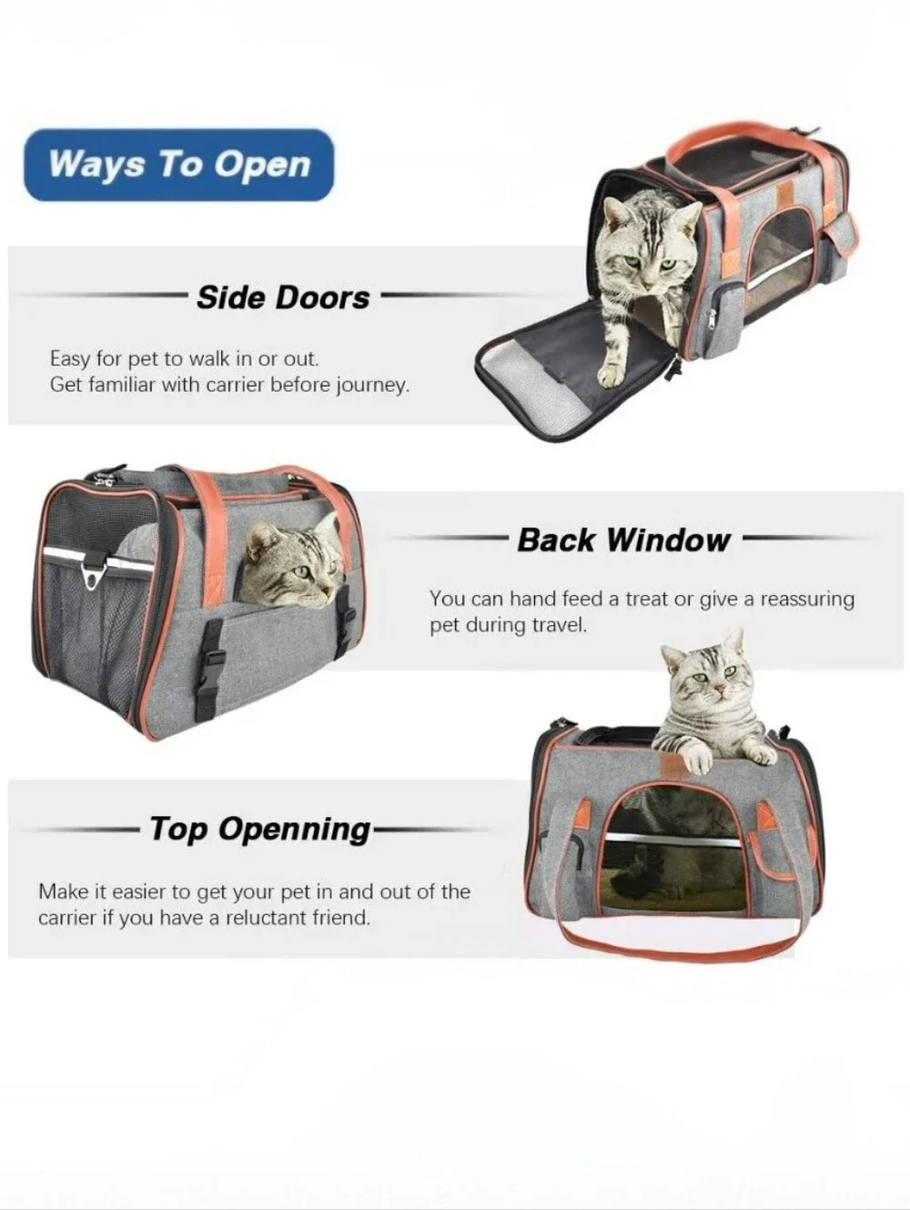 Purrpy Pet Carrier for Cats & Small Dogs - Airline Approved Soft & Ventilated